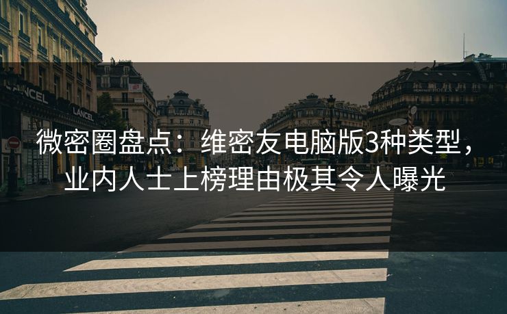 微密圈盘点：维密友电脑版3种类型，业内人士上榜理由极其令人曝光